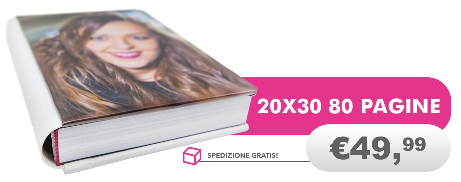 Offerta lampo Fotolibro 20x30 Personalizzato - 30 Fogli (60 pag)