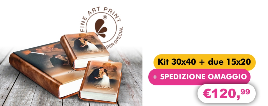 Offerta lampo Kit 30x40 Personalizzato + due  15x20 - 40 fogli 80 pagine 