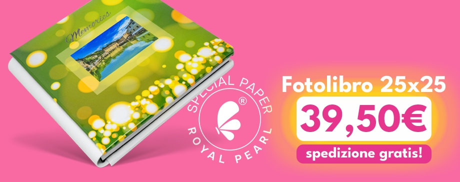 Offerta lampo Fotolibro 25x25 - 40 pagine con Scrigno Cuore OMAGGIO