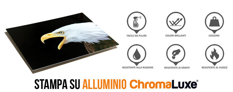 Caratteristiche stampa alluminio ChromaLuxe