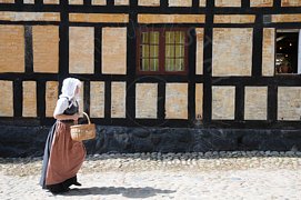 Facciata di casa a traliccio